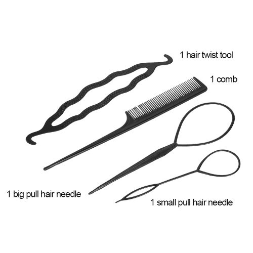 4шт волос Twist Styling клип Стик Pin Bun Braid чайник Аксессуары для волос Kit DIY волос Стиль Инструмент