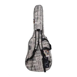 600D Водонепроницаемый стиль ткани в Оксфорде Газета Стиль Двойной сшитый мягкий ремешок для гитары Сумка для гитары для 40-дюймовой акустической классической народной гитары