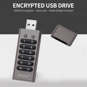 64 ГБ 256-битный зашифрованный USB-накопитель Пароль Защищенный флэш-накопитель USB3.0 U Поддержка диска Сброс / стирание / функция автоматической блокировки, серый