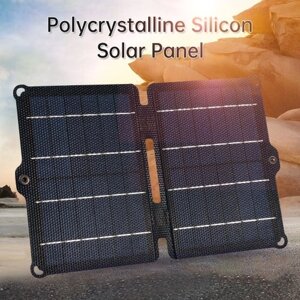 8W 5V Складная солнечная панель Mini Solar Power Поликристаллическое силиконовое солнечное зарядное устройство Портативный высокоэффективный солнечный модуль с двумя выходами USB