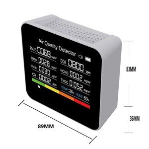 9 в 1 Монитор качества воздуха Детектор CO2 CO TVOC HCHO PM2.5 PM1.0 PM10 Обнаружение температуры и влажности