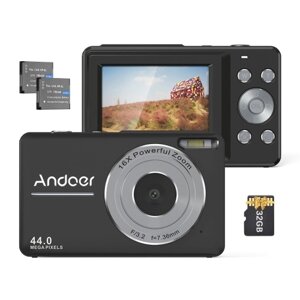 Andoer 1080P Цифровая камера Видеокамера 44MP Автофокус 2,5 IPS-экран 16-кратный цифровой зум