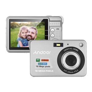 Andoer 18M 720P HD цифровая видеокамера видеокамеры с 2шт аккумуляторная батарея 8X цифровое увеличение Anti-shake 2.7inch LCD Kids Christmas Gift
