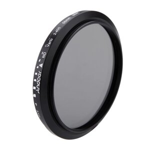 Andoer 55mm ND Фэйдер Нейтральная Плотность Регулируемый ND2 - ND400 Светофильтр для Canon Nikon DSLR камеры