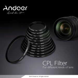 Andoer 58mm Цифровой Сверхтонкий CPL Круговой Поляризатор Поляризационный Стеклянный Фильтр для Canon Nikon Сони DSLR Объектива Камеры