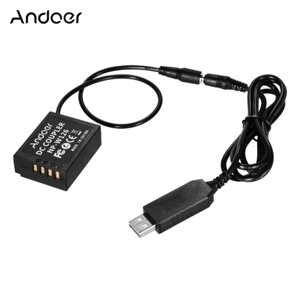 Andoer 5V USB to NP-W126 dummy battery pack переходник постоянного тока, совместимый с камерами fuji X-A1/X-A2/X-A3/X-E1/X-E2/X-M1/X-pro/X-T1/X -T2/X-T10/HS33EXR/HS35EXR/HS50EXR