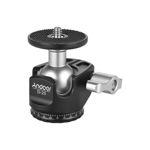 Andoer D-25 CNC Механическая обработка алюминиевого сплава Double Notch Ball Head Mini Ballhead Low Center of Gravity для Manfrotto и т. Д. Штатив для моноподов для Canon Nikon Sony DSLR ILDC Cameras Максимальная