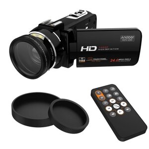 Andoer HDV-Z20 Портативный 1080P Full HD цифровая видеокамера с 37мм 0,45 широкоугольный объектив Max 24 мегапикселей 16 цифровой зум видеокамеры 3,0 "Вращающийся LCD сенсорный экран с пультом дистанционного