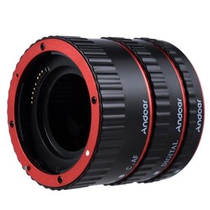 Andoer красочных металлических TTL Auto AF макро расширения трубы кольцо фокусировки для Canon EOS EF EF-S 60 d 7 D 5 D II 550 D красный