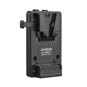 Andoer Lightweight Mini V-Lock Mount Аккумуляторная пластина Блок питания Адаптер-разветвитель с зажимом для ремня