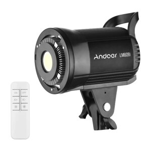 Andoer LM60Bi Портативный светодиодный заполняющий свет для фотосъемки 60 Вт Студийный свет для видеосъемки 3000K-5600K Регулируемая яркость Bowens Mount Непрерывный свет с дистанционным управлением для портрета