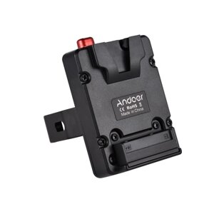 Andoer Mini Nano V-lock Mount Батарея Адаптер питания Пластина с плоскогубцевым зажимом для Mini V-образной батареи