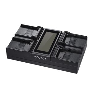 Andoer NP-F970 Зарядное устройство для 4-канальной цифровой камеры с ЖК-дисплеем для Sony NP-F550 F750 F950 NP-FM50 FM500H QM71