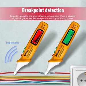 ANENG VC1018 Бесконтактный цифровой тестер напряжения с ЖК-дисплеем 12–1000 В Многофункциональный тестер пера Детектор напряжения переменного тока Непрерывность электрического тока Карандаш для проверки аккумулятора