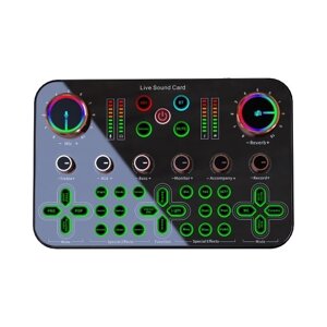 Аудиомикшер K600 Live Sound Card с фантомным питанием XLR 48 В