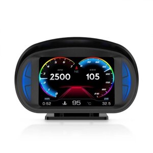 Автомобильный проекционный дисплей Многофункциональный OBD GPS Измеритель уклона Атмосферная лампа Полный ЖК-дисплей Смарт-датчик с 12 интерфейсами Styple