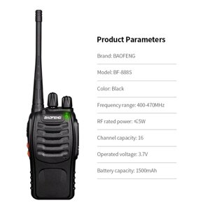 BAOFENG BF-888S UHF 400-470 МГц fm-трансивер двухстороннее радио портативная портативная рация на большие расстояния 2 шт. штепсельная вилка европейского стандарта