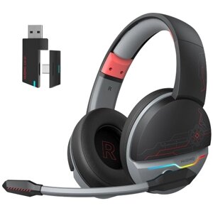 Беспроводная игровая гарнитура NUBWO G08 для PS5, PS4, ПК, ноутбука, BT5.3 и 2,4G, беспроводные накладные наушники для киберспорта с микрофоном, наушники 3,5 мм, срок службы батареи 35 часов, мягкие наушники для игр