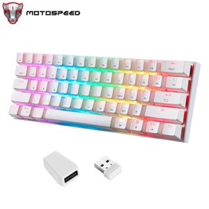 Беспроводная игровая механическая клавиатура Motospeed SK62 BT, 61 клавиша, RGB подсветка, синий переключатель, макропривод для портативных ПК