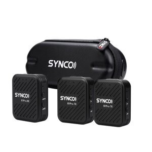 Беспроводная микрофонная система SYNCO G1A2 Pro с 1 приемником и 2 микрофонами