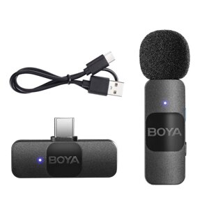 BOYA BY-V10 One-Trigger-One 2.4G Wireless Microphone System Пристегивающийся микрофон для телефона