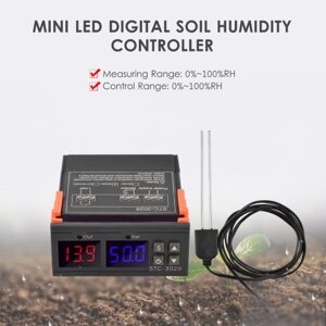 DC24V 10A Mini LED Цифровой контроллер влажности почвы с датчиком 0%100% RH Диапазон измерения с датчиком датчика влажности 1M