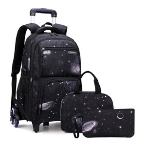 Детский рюкзак на колесиках для багажа на колесиках Bookbag с сумкой для ланча Pencil Bag