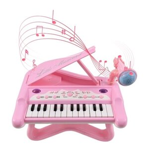 DJ201 25-клавишная электронная клавиатура: мини-музыкальный инструмент с вращающимся микрофоном