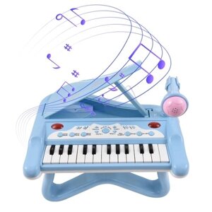 DJ201 25-клавишная электронная клавиатура: мини-музыкальный инструмент с вращающимся микрофоном