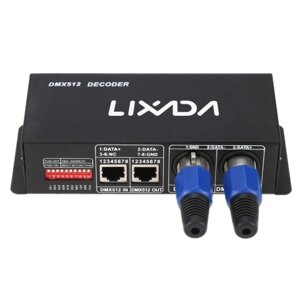 DMX512 4CH * 4A Декодер LED Контроллер 4-канала Драйвер для RGB светодиодных лент света DC12V-24V