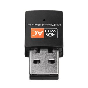 Двухдиапазонный 600Mbps 2.4GHz + 5GHz USB беспроводной адаптер Wifi Antenna 802.11a / b / g / n / ac WiFi USB-адаптер для MAC-устройств Windows Черный