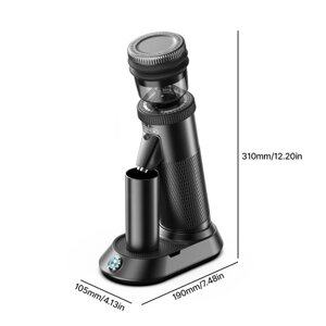 Электрическая кофемолка HiBREW G5, конические жернова 48 мм, 36 регулируемых скоростей помола, для эспрессо/турецкого/наливного/мокка/капельного кофе, черный