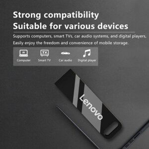 Флеш-накопители Lenovo SX110 USB 2.0, портативный металлический U-диск для ноутбуков, ПК, универсальный накопитель 16G/32G для хранения и резервного копирования данных, черный