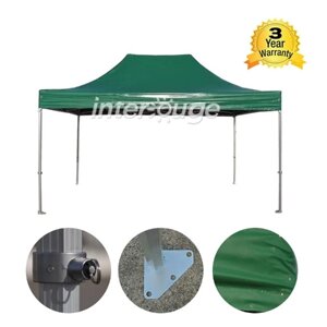 Folding Tent серии PRO 50 мм Алюминиевая структура в ПВХ 520G / м² брезент 3x4.5m для профессиональных потребностей или ежедневного использования Green