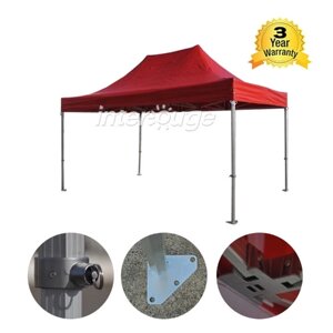 Folding Tent серии PRO 50 мм Алюминиевая структура в ПВХ 520G / м² брезент 3x4.5m для профессиональных потребностей или ежедневного использования Red