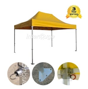 Folding Tent серии PRO 50 мм Алюминиевая структура в ПВХ 520G / м² брезент 3x4.5m для профессиональных потребностей или ежедневного использования Желтый