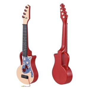 Гавайская гитара 54 см с дизайном музыкальных нот. Ручная гавайская гитара для начинающих.