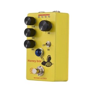 Гитарная педаль MOSKYAUDIO HONEY BOX DRIVE Dynamic Overdrive — универсальное управление, прочная и компактная