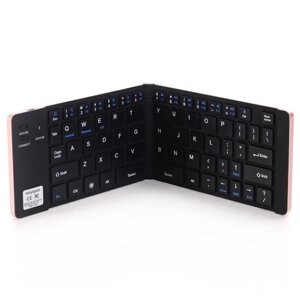 GK228 BT Беспроводная клавиатура 66 клавиш Складная мини-портативная офисная клавиатура с подставкой для телефона / планшета / ноутбука Розовое золото
