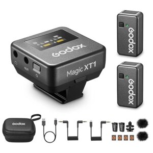 Godox Magic XT1 One-Trigger-Two 2.4G Беспроводная микрофонная система Магнитные клипсовые микрофоны