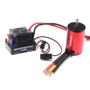 GoolRC 3660 3800KV Бесщеточный двигатель 80A ESC Бесщеточный электронный регулятор скорости 6V / 3A BEC для 1/10 RC автомобилей Гусеничный грузовик