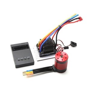 GTSKYTENRC 3650 Бесколлекторный двигатель 2300KV Водонепроницаемый двигатель 60A ESC T Plug Карта программирования для 1/10 RC Car Truck