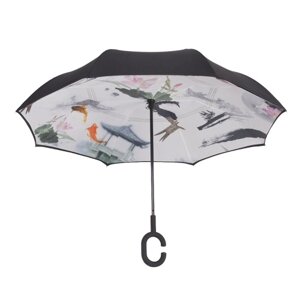 Hands-free Dual Layers Обратный защищенный от атмосферных воздействий рекламный зонт для автомобилей с водонепроницаемыми перевернутыми зонтиками
