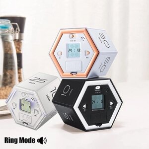 Hexagon Digital Clock Timer Магнитные кубики Таймер Кухня Hexagon Flip Timer для изучения кулинарии Тренировки Простой в использовании магнитный Flip Focus-таймер