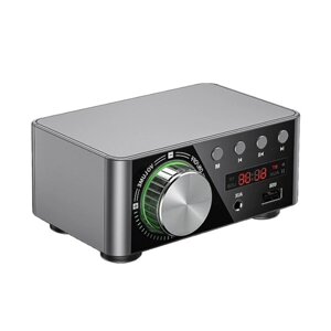 HIFI BT5.0 Цифровой Усилитель Мини Стерео Аудио Усилитель 100 Вт Двухканальный Звук Мощность Аудио Приемник Стерео AMP USB AUX для Домашнего Кинотеатра USB TF Card Player Sliver