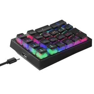 IBlancod K10 21 клавиша проводная механическая цифровая клавиатура RGB эффект подсветки механические желтые переключатели колпачки для пудинга черный