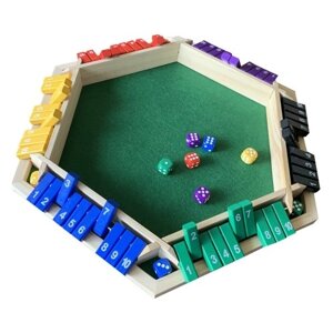 Игра в кости для 1–6 игроков, деревянная доска, настольная математическая игра с 6 кубиками для детей и взрослых, пикник, домашняя вечеринка или паб