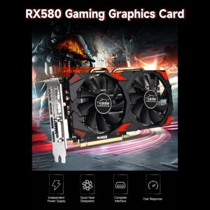 Игровая видеокарта JINGSHA RX580 Память 8 ГБ/GDDR5/256 бит Частота ядра 1257/1340 МГц 2 вентилятора охлаждения Дизайн 3 порта DP+HD