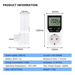 Интеллектуальная розетка таймера, электроприборы, устройство точного управления, отображение оставшегося времени, установка режима синхронизации, устройство таймера