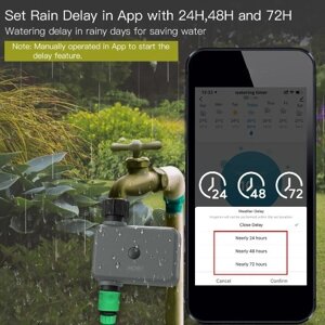 Интеллектуальное приложение Tuya APP BT Таймер воды Задержка дождя Программируемый таймер полива с автоматическим и ручным поливом Требуется концентратор Совместимость с Alexa Google Home Голосовое управление